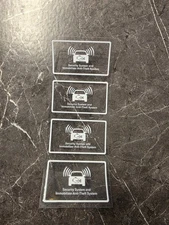 4pc. Vehicle Security System Immobilizer Anti Theft UV DTF DECAL Clear Sticker