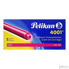 Pk/5 Pelikan 4001 Giant Fountain Pen Ink Cartridges GTP/5, Pink