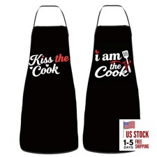 Women Mens Aprons for Cooking,Couple Gifts for Anniversary Kiss the Cook