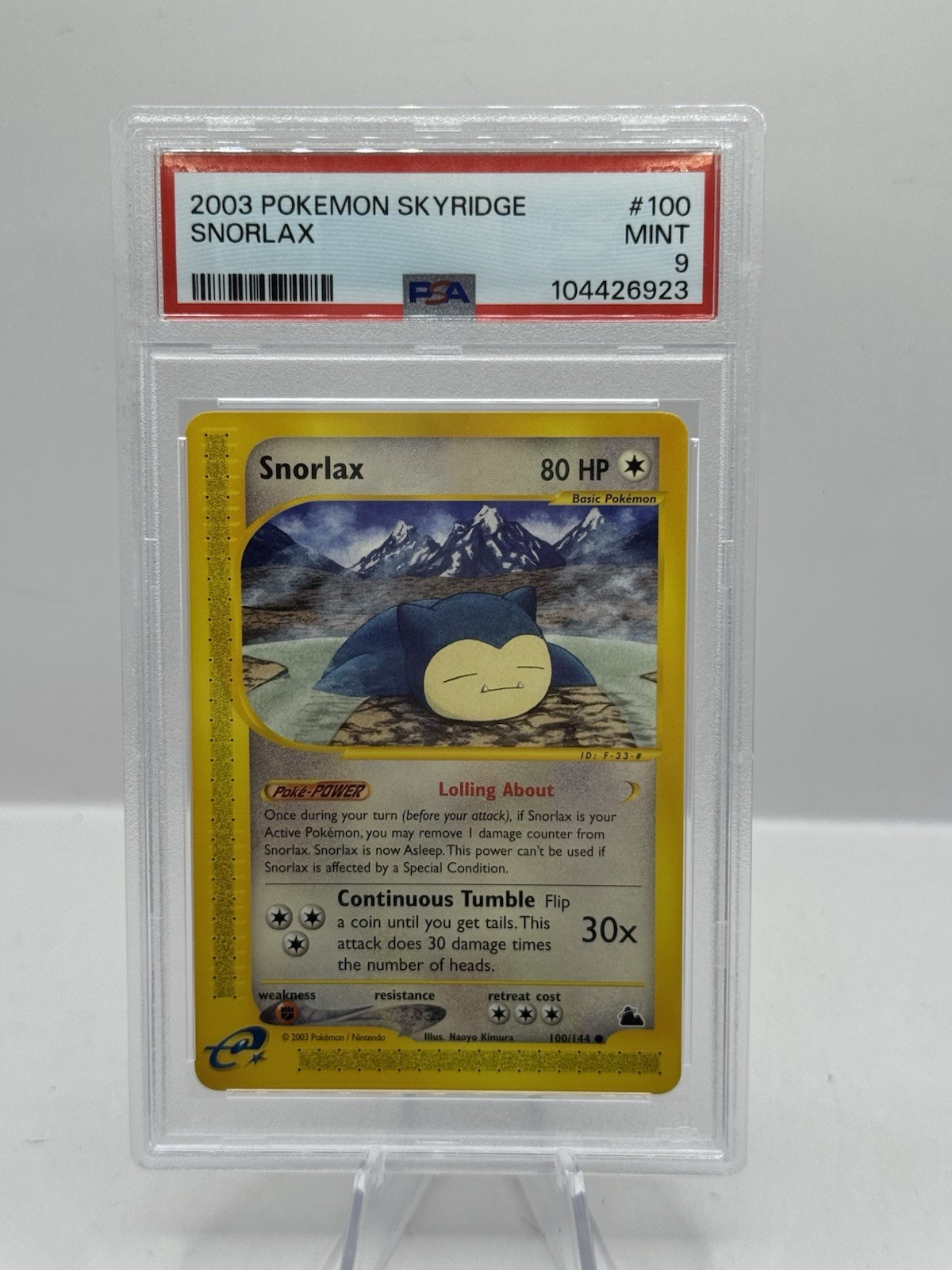 2003 Pokemon Skyridge 100/144 Snorlax PSA 9