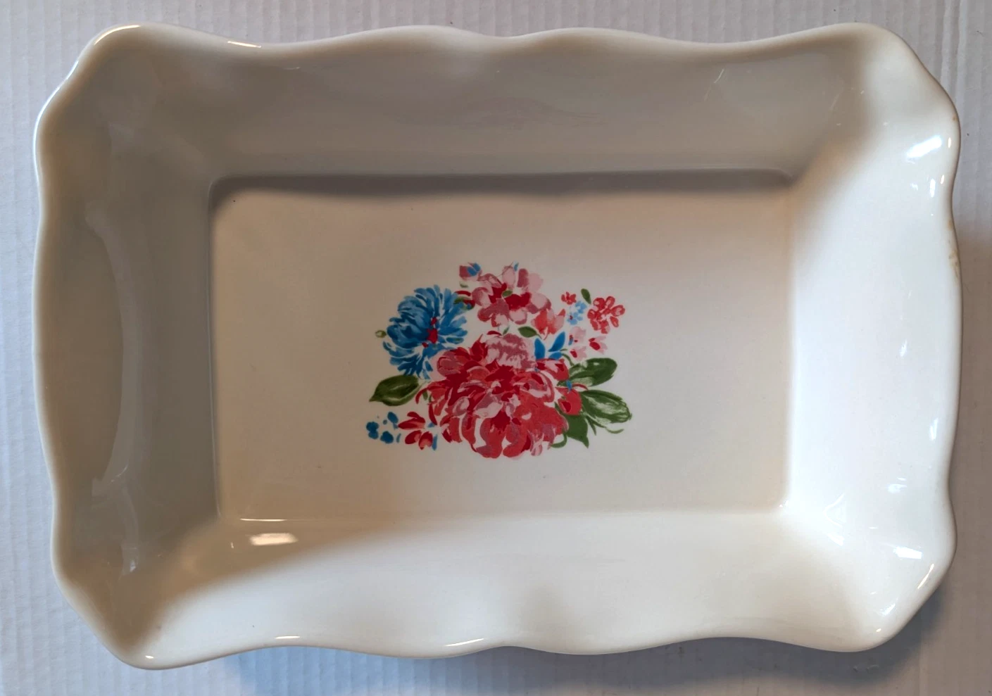 Pioneer Woman Sweet Rose Casserole Rectangle Baking Dish Stoneware 8" x 12" x 3"