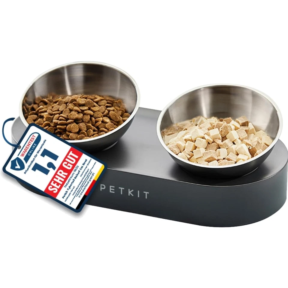 Katzenfutter Edelstahl rutschfest Schräge Futternapf 13,7cm