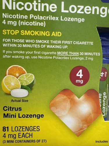 cvs sugar free nicotine 4mg mini lozenges citrus 243 total count exp sept 2025 - Picture 3 of 3