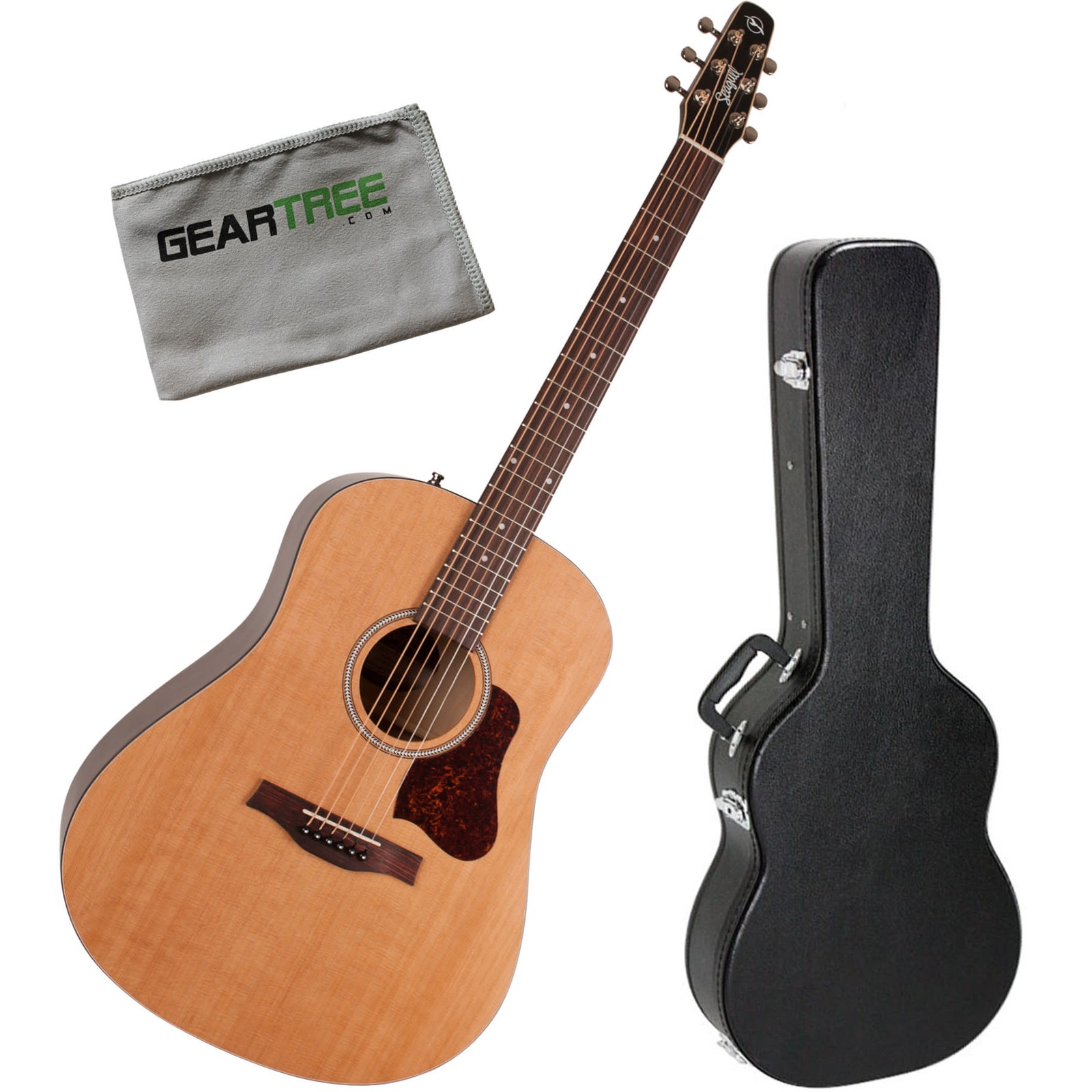 Seagull S6 Cedar Original Slim Dreadnought Acoustic Guitar, Natural w/ Hard Case