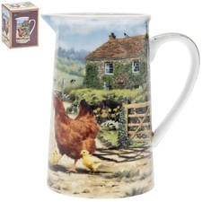 Cockerel & Hen Fine China Jug - Lesser & Pavey Milk Cream Gift Farm NEW