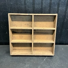 VTG WOOD Printers Tray WALL HANGING SHELF 11.5''x10.5'' x 2'' Collectable Shelf