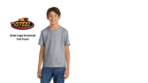 YOUTH - Port & Co® Youth Core Cotton Tee - Athletic Heather - product listing photo