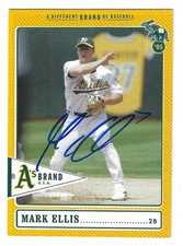 MARK ELLIS OAKLAND A'S SIGNED CARD ST LOUIS CARDINALS DODGERS COLORADO ROCKIES