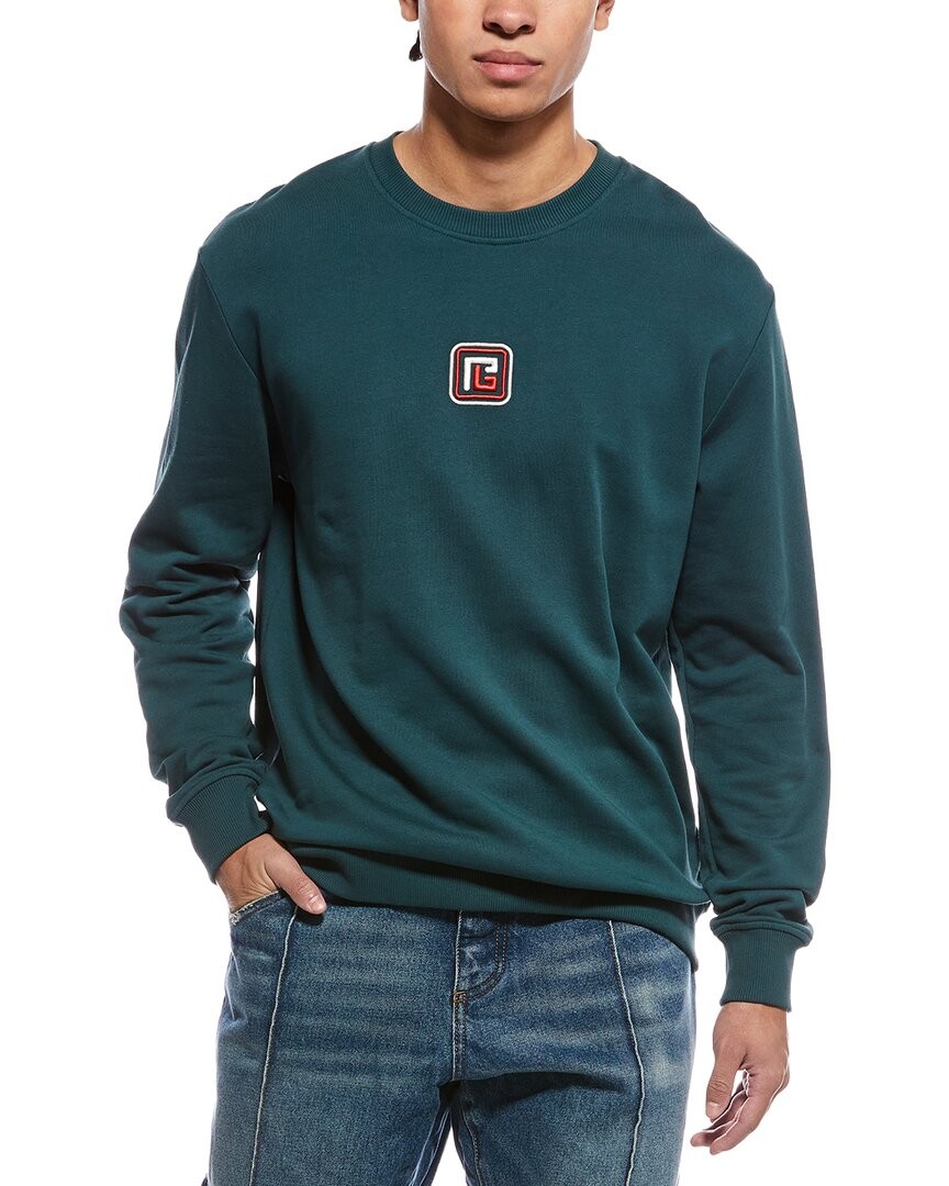 Balmain Logo Crewneck Sweatshirt Mens Green M 61890₽