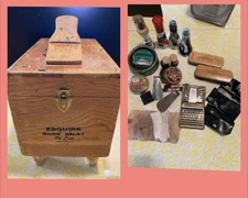 Vintage Deluxe Esquire Show Valet Cleaning Box with many accessories