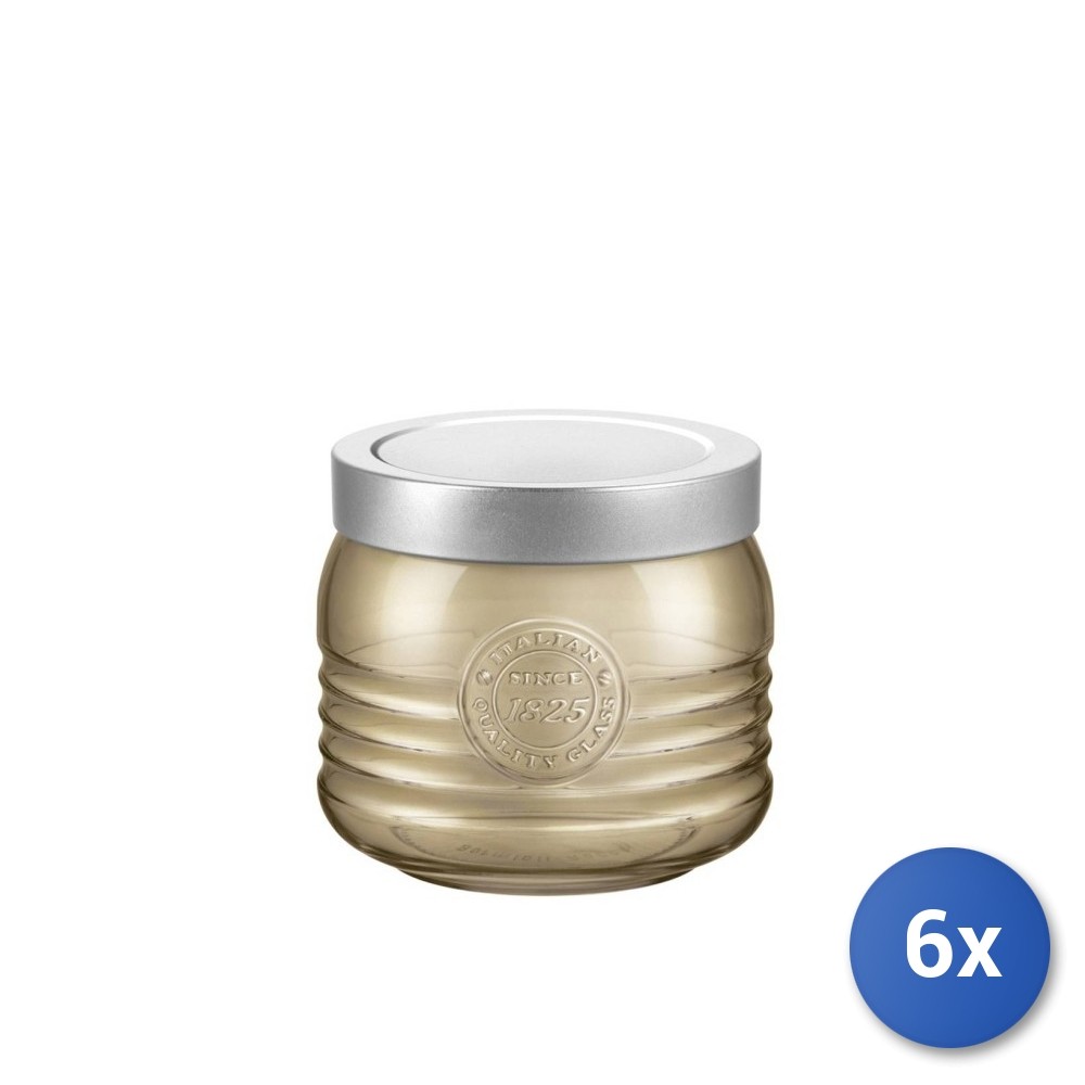 6X Jars Officina1825 0.75 Silver Sand Bormioli Rocco