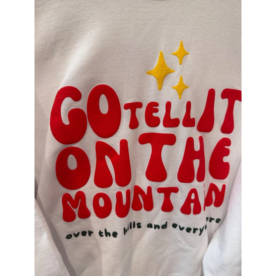 Sudadera de Navidad Matt Maher Music Go Tell It On The Mountain blanca 2XL Crew Foto 3 de 4