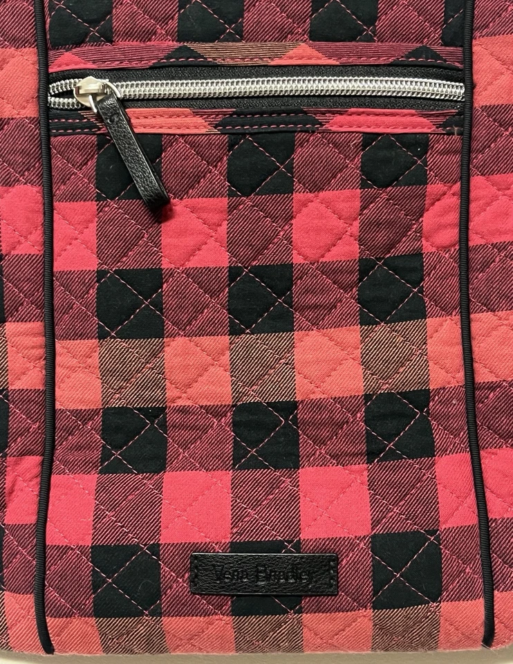 Vera Bradley Red Tango Buffalo Check Hipster Crossbody Handbag Purse VBD19 - Image 2 of 4
