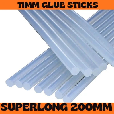 OUTBOXX LTD HOT MELT GLUE GUN STICKS 7mm / 11mm x 100MM/200mm LONG FOR CRAFT ADHESIVE CLEAR.