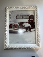 Red Truck Winter Snowing Christmas Picture