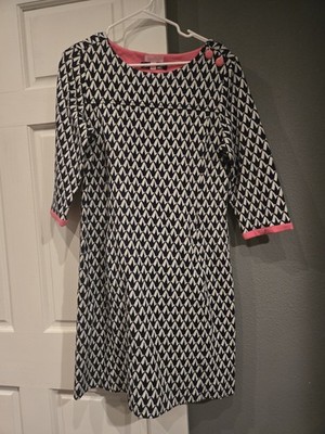 Lilly Pulitzer Jonah Dress Blue White Pink Jacquard L Large stretch 