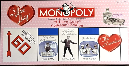 Vintage 2001 Parker Brothers Monopoly Game, I Love Lucy Collector's Edition