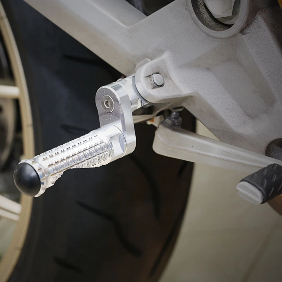 Clavijas de pie delanteras plateadas elevables MPRO 1 pulgada para Ducati 749 999 R/S 03 04 05 06 Foto 4 de 4