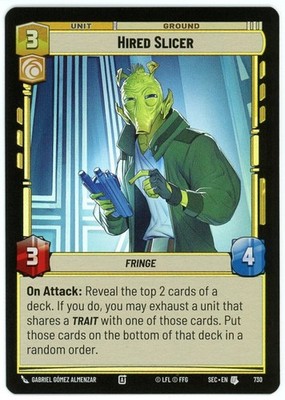 Hired Slicer (Foil) - 730 - Secrets of Power - SWU Star Wars Unlimited NM