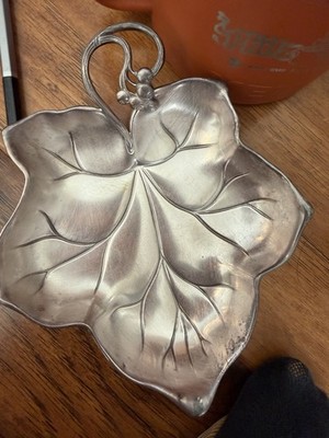 Vintage WMF Silver Plated Mapple Leaf Footed Trinket Dish West Germany