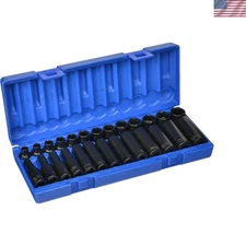 Durable 26-Piece Chrome Molybdenum Metric Socket Set - Deep & Standard Length