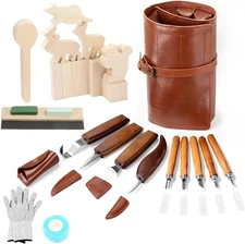 Wood Carving Kit,27pcs Wood Carving Tools with 4 Wood Carving Knives,4 Detail Kn