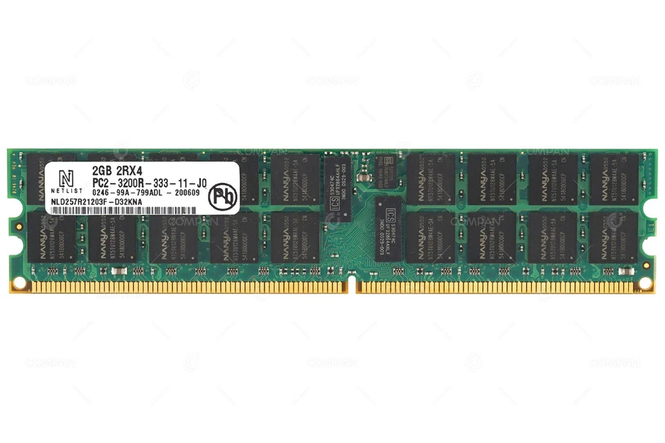 NLD257R21203F-D32KNA NETLIST MEMORY 2GB 2RX4 PC2 3200R DDR2 - Image 2 of 3