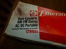 New Vtg Emerson CTR932 AM/FM Stereo Radio Dual Cassette Recorder