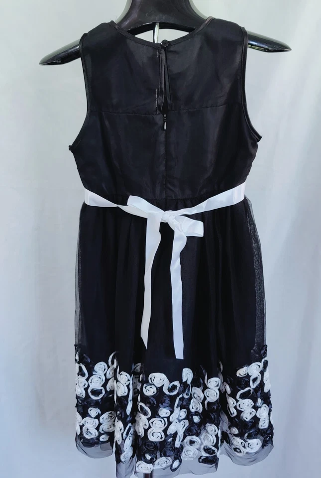 Vestido de festa de férias Bloome De Jeune FIlle meninas tamanho 10 preto rosa gasto novo sem etiquetas - Imagem 3 de 3
