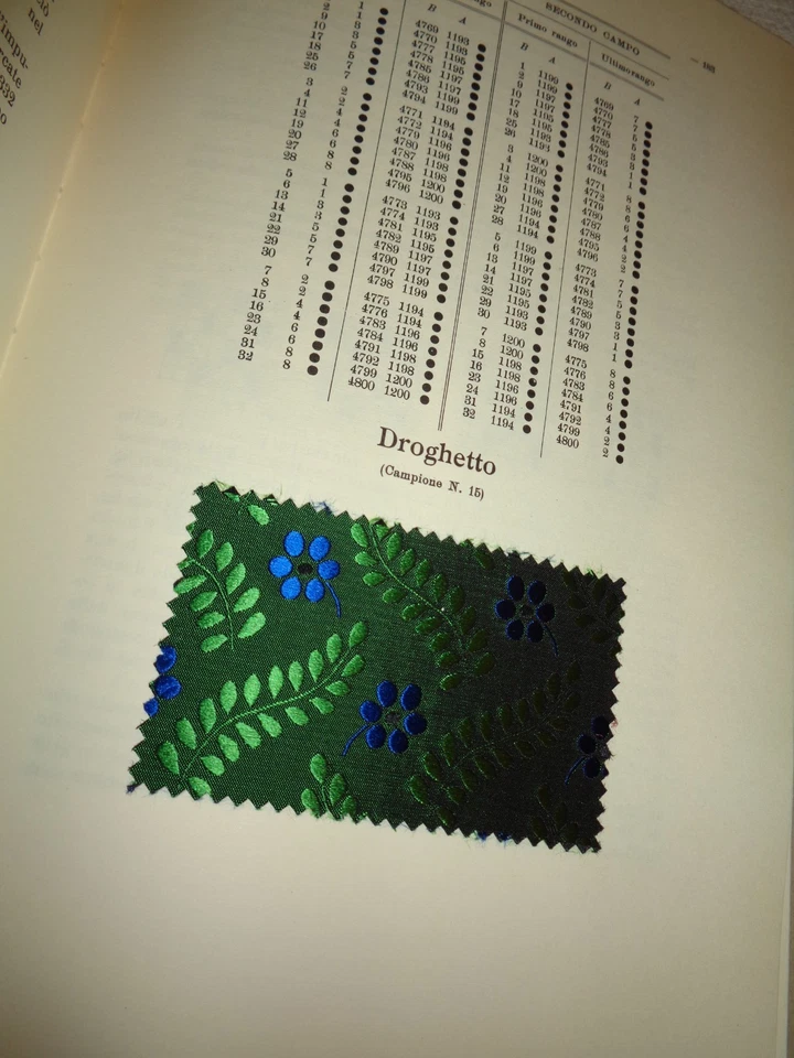 FABBRICAZIONE DELLE STOFFE OPERATE 369 figure e 17 campioni Greco Setificio /607 - Immagine 2 di 4