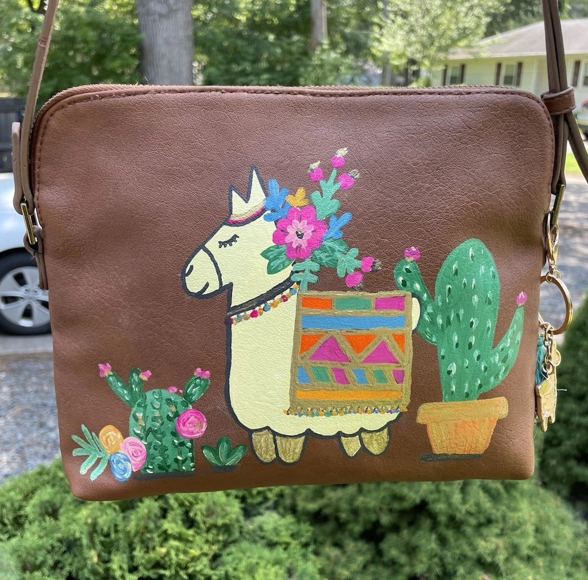 Upcycled Hand Painted Universal Thread Crossbody … - image 1