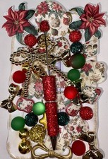 42 Christmas Monogram Beads For Beadable Pens Keychains Includes Pen
