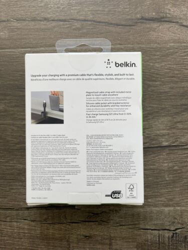 Belkin BoostCharge Pro Flex USB-C To USB-C Connector Cable + Strap - 6.6FT - NEW - Picture 2 of 3