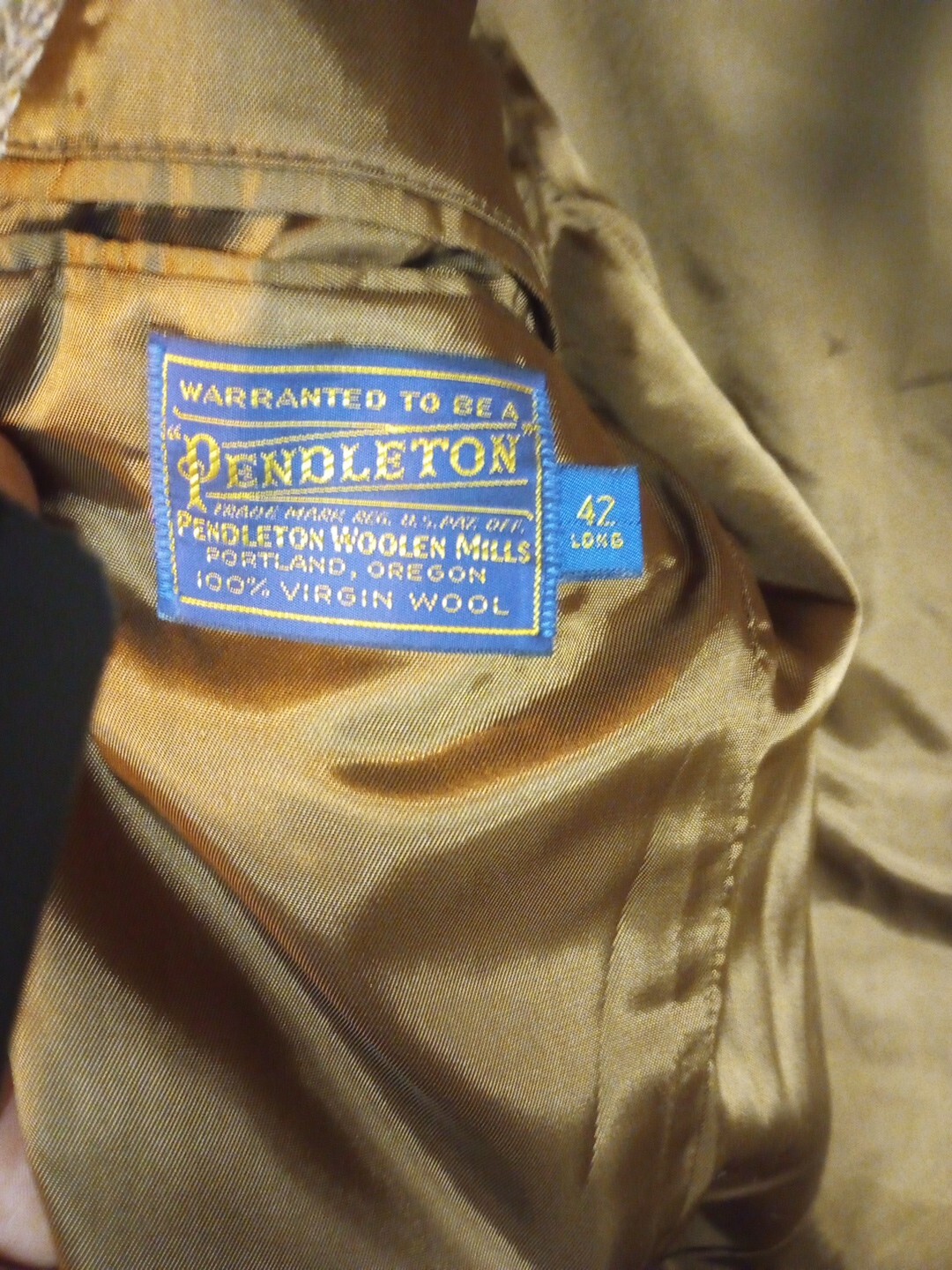 PENDLETON WESTERN BROWN TWEED WOOL & LEATHER BLAZ… - image 5