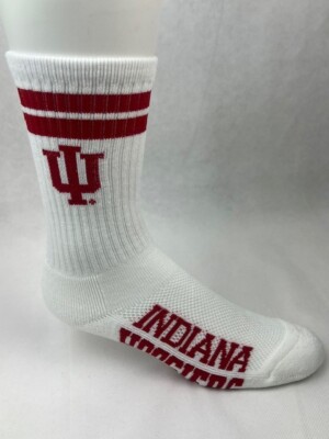 Indiana Hoosiers Flex Top White Crew Socks