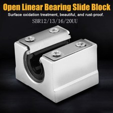 Slide Block  Linear Slide Rail Guide Shaft Rod with 1x 20UU Bearing Block Silver