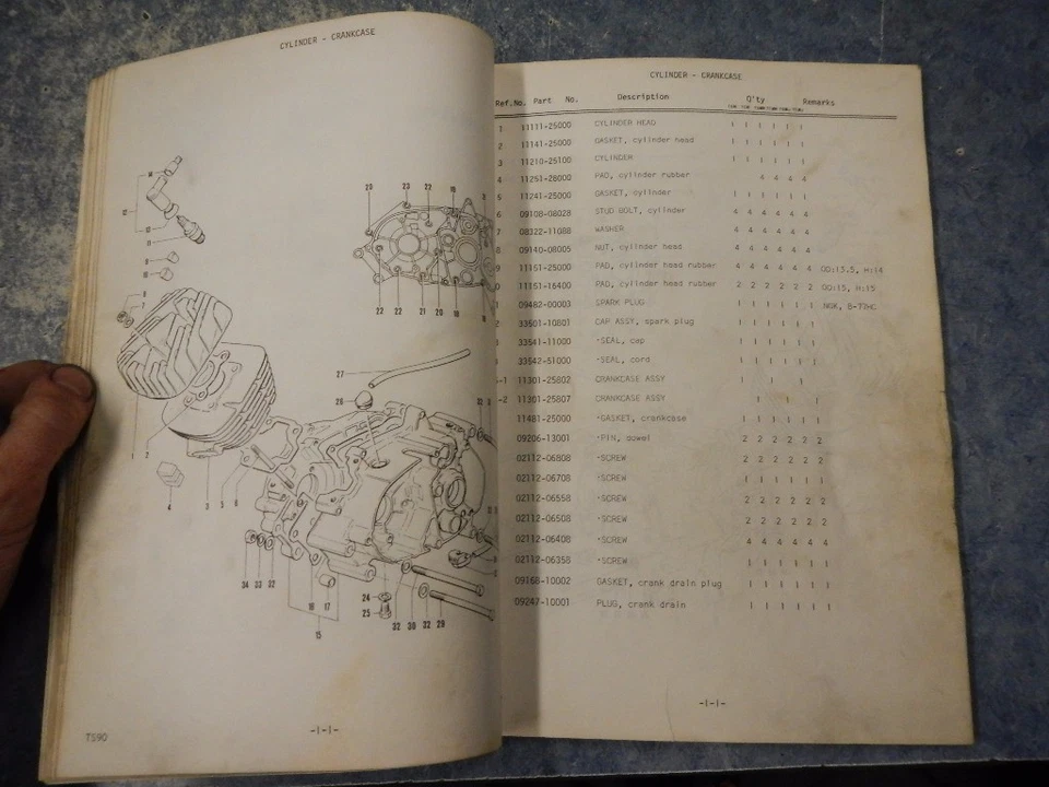 Suzuki TS90 1972 Honcho Hustler TC90 Blazer catálogo de piezas manual 72 71 70 TS TC Foto 3 de 4