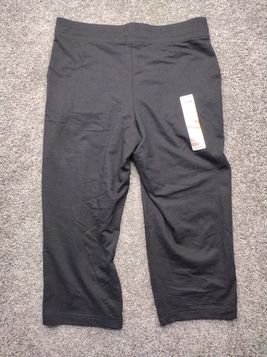 NWT White Stag Capri Pants Woman Sz M Black Cotton Blend Pull-on 22" Knit Capri - Picture 5 of 9