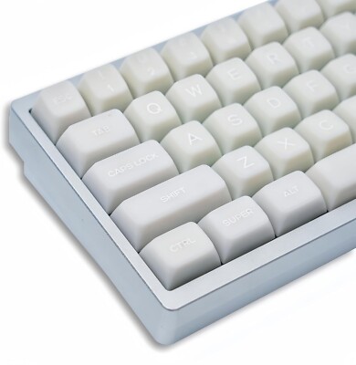 White Jade keycaps Set,Double Shot PBT keycaps 60 75 100 pecent,Ceramic Cream...