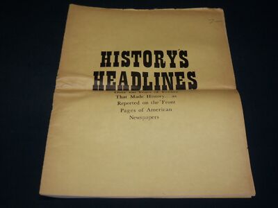 1970 HISTORY'S HEADLINES - AMERICAN NEWSPAPER FRONT PAGES - NP 5226