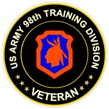 US Army 98th Training Division Veteran Bumper Sticker Military Vinyl Decal 5"