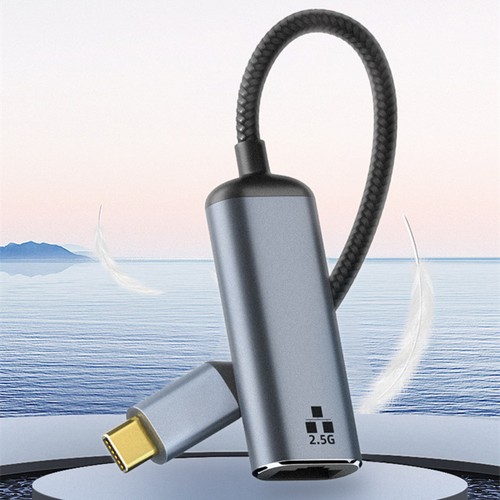 18.5cm 2500Mbps Type C to RJ45 Ethernet Adapter 10/100/1000M 2.5Gb USB Gigabit m - Afbeelding 8 van 10