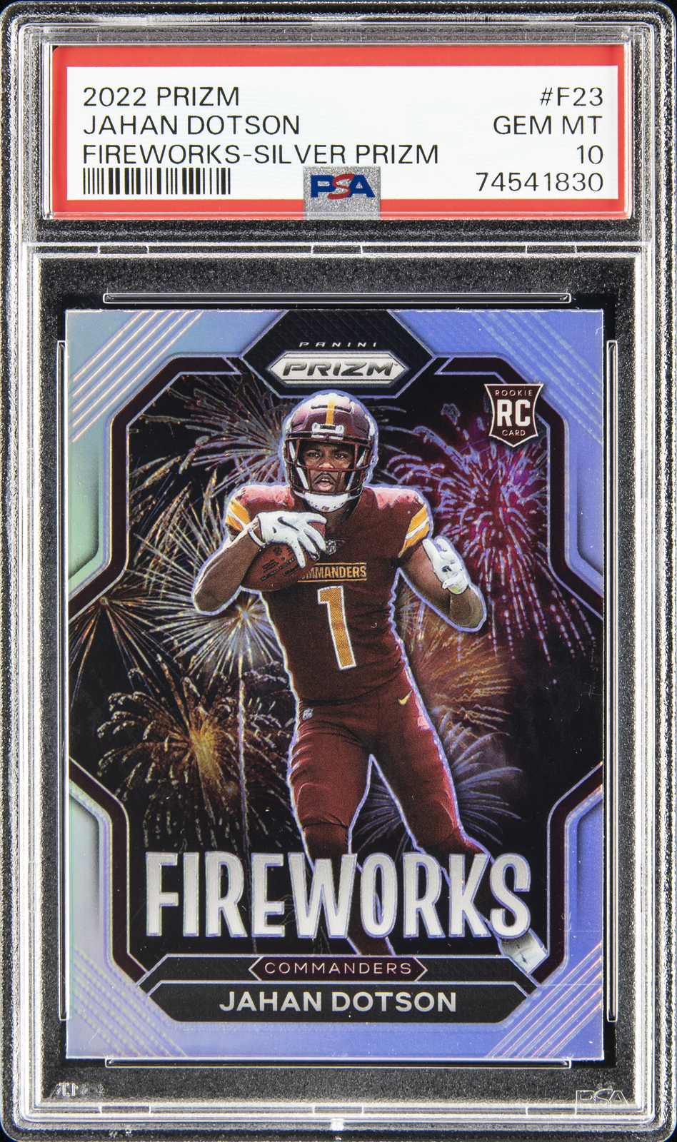 Jahan Dotson Panini Prizm Fireworks #F23 Silver Prizm