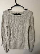 Loft Sweater Pullover Womens Medium Gray Long Sleeve Crew Neck Cute