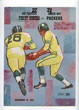 SF 49ers v Green Bay Packers **RARE** 1961 Game Program BART STARR v JOHN BRODIE