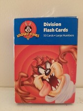 Division Flash Cards Math Looney Tunes Taz Vintage Large Homeschool Complete Set