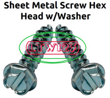 (100) #8-18x1/2'' Sheet Metal Screw Slot Hex Washer Head Type A Zinc