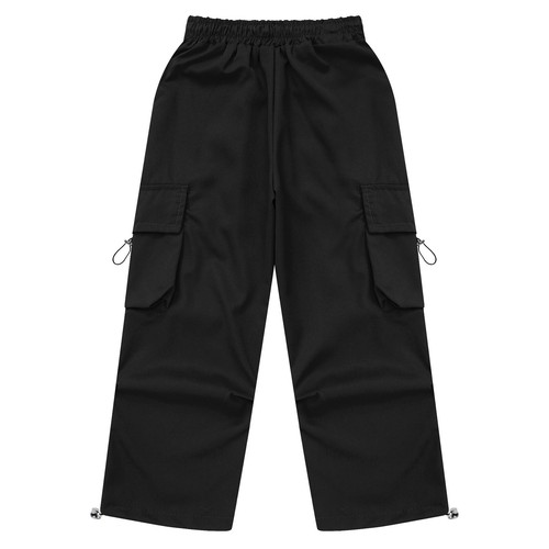 Kids Girls Trousers Party Pants Street Cargo Jogging With Pockets Drawstring - Picture 21 of 35