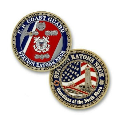 COAST GUARD STATION EATONS NECK  USCG 1.75'' CHALLENGE COIN