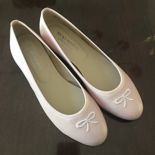 Chaussure Plate Ballet Natty - Semelle Française, Cuir Naturel, Taille 9.5M, Neuve Avec Boîte